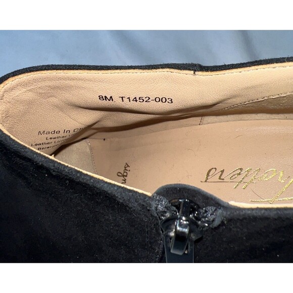 Trotters Alana Pointed Toe Heel Booties Women’s Size 8 M, Black Suede Patent Toe - Picture 3 of 14